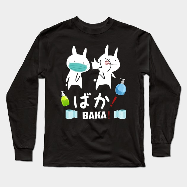 Funny Anime Baka Masked Rabbit Slap Japanese Gift Long Sleeve T-Shirt by Trendy_Designs